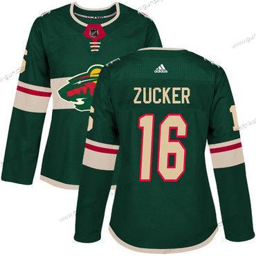 Adidas Frauen Minnesota Wild #16 Jason Zucker Heimtrikots Authentisch Strickerei NHL Trikots – Grün