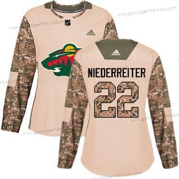 Adidas Frauen Minnesota Wild #22 Nino Niederreiter Authentisch 2017 Veterans Day Strickerei NHL Trikots – Tarnfarbe