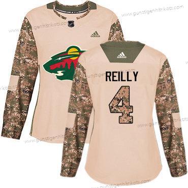 Adidas Frauen Minnesota Wild #4 Mike Reilly Authentisch 2017 Veterans Day Strickerei NHL Trikots – Tarnfarbe