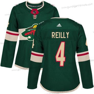 Adidas Frauen Minnesota Wild #4 Mike Reilly Heimtrikots Authentisch Strickerei NHL Trikots – Grün