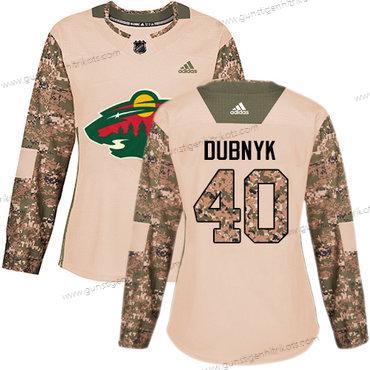 Adidas Frauen Minnesota Wild #40 Devan Dubnyk Authentisch 2017 Veterans Day Strickerei NHL Trikots – Tarnfarbe