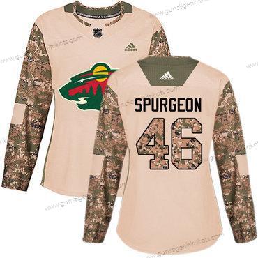 Adidas Frauen Minnesota Wild #46 Jared Spurgeon Authentisch 2017 Veterans Day Strickerei NHL Trikots – Tarnfarbe