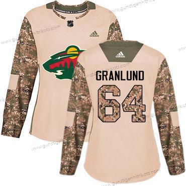 Adidas Frauen Minnesota Wild #64 Mikael Granlund Authentisch 2017 Veterans Day Strickerei NHL Trikots – Tarnfarbe