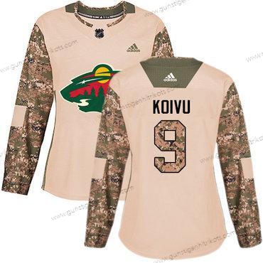 Adidas Frauen Minnesota Wild #9 Mikko Koivu Authentisch 2017 Veterans Day Strickerei NHL Trikots – Tarnfarbe