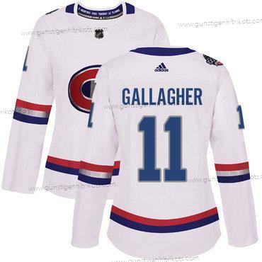 Adidas Frauen Montreal Canadiens #11 Brendan Gallagher Authentisch 2017 100 Klassisch Strickerei NHL Trikots – Weiß