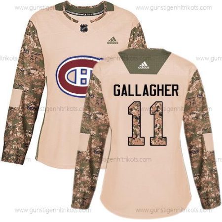 Adidas Frauen Montreal Canadiens #11 Brendan Gallagher Authentisch 2017 Veterans Day Strickerei NHL Trikots – Tarnfarbe