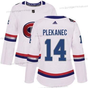 Adidas Frauen Montreal Canadiens #14 Tomas Plekanec Authentisch 2017 100 Klassisch Strickerei NHL Trikots – Weiß