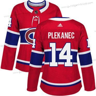 Adidas Frauen Montreal Canadiens #14 Tomas Plekanec Heimtrikots Authentisch Strickerei NHL Trikots – Rot