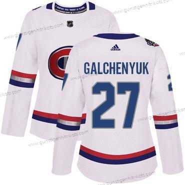 Adidas Frauen Montreal Canadiens #27 Alex Galchenyuk Authentisch 2017 100 Klassisch Strickerei NHL Trikots – Weiß