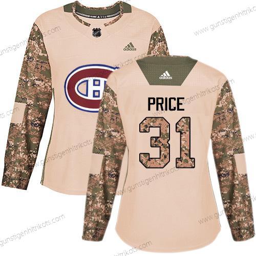 Adidas Frauen Montreal Canadiens #31 Carey Price Authentisch 2017 Veterans Day Strickerei NHL Trikots – Tarnfarbe