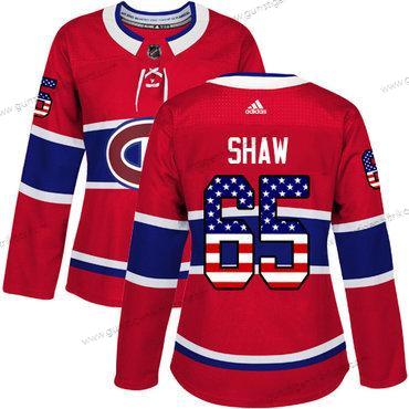 Adidas Frauen Montreal Canadiens #65 Andrew Shaw Heimtrikots Authentisch USA Flag Strickerei NHL Trikots – Rot