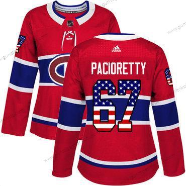 Adidas Frauen Montreal Canadiens #67 Max Pacioretty Heimtrikots Authentisch USA Flag Strickerei NHL Trikots – Rot