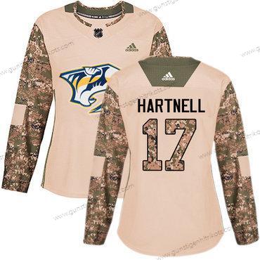 Adidas Frauen Nashville Predators #17 Scott Hartnell Authentisch 2017 Veterans Day Strickerei NHL Trikots – Tarnfarbe