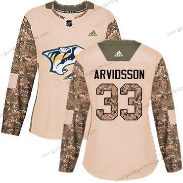 Adidas Frauen Nashville Predators #33 Viktor Arvidsson Authentisch 2017 Veterans Day Strickerei NHL Trikots – Tarnfarbe