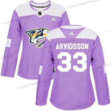 Adidas Frauen Nashville Predators #33 Viktor Arvidsson Authentisch Bekämpft Krebs Strickerei NHL Trikots – Lila