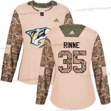 Adidas Frauen Nashville Predators #35 Pekka Rinne Authentisch 2017 Veterans Day Strickerei NHL Trikots – Tarnfarbe