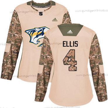 Adidas Frauen Nashville Predators #4 Ryan Ellis Authentisch 2017 Veterans Day Strickerei NHL Trikots – Tarnfarbe