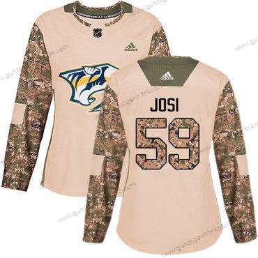 Adidas Frauen Nashville Predators #59 Roman Josi Authentisch 2017 Veterans Day Strickerei NHL Trikots – Tarnfarbe