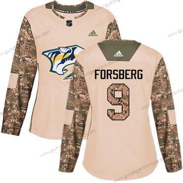 Adidas Frauen Nashville Predators #9 Filip Forsberg Authentisch 2017 Veterans Day Strickerei NHL Trikots – Tarnfarbe