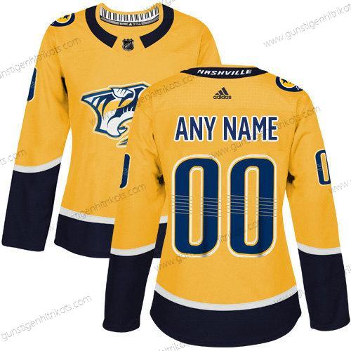 Adidas Frauen Nashville Predators Personalisiertes Authentisch Heimtrikots NHL Trikots – Gold