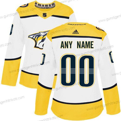 Adidas Frauen Nashville Predators Personalisiertes NHL Authentisch Trikots – Weiß