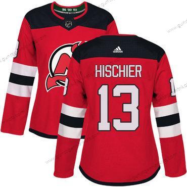 Adidas Frauen New Jersey Devils #13 Nico Hischier Heimtrikots Authentisch Strickerei NHL Trikots – Rot