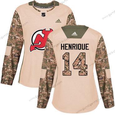 Adidas Frauen New Jersey Devils #14 Adam Henrique Authentisch 2017 Veterans Day Strickerei NHL Trikots – Tarnfarbe