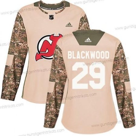 Adidas Frauen New Jersey Devils #29 Mackenzie Schwarzwood Authentisch Mackenzie Wood Veterans Day Praxis Trikots – Tarnfarbe