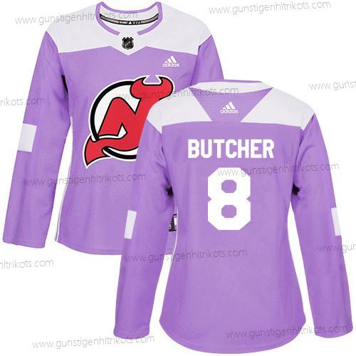 Adidas Frauen New Jersey Devils #8 Will Butcher Authentisch Bekämpft Krebs Strickerei NHL Trikots – Lila