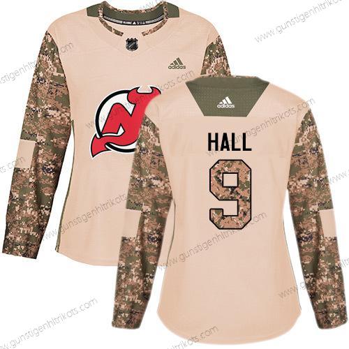 Adidas Frauen New Jersey Devils #9 Taylor Hall Authentisch 2017 Veterans Day Strickerei NHL Trikots – Tarnfarbe