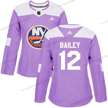 Adidas Frauen New York Islanders #12 Josh Bailey Authentisch Bekämpft Krebs Strickerei NHL Trikots – Lila