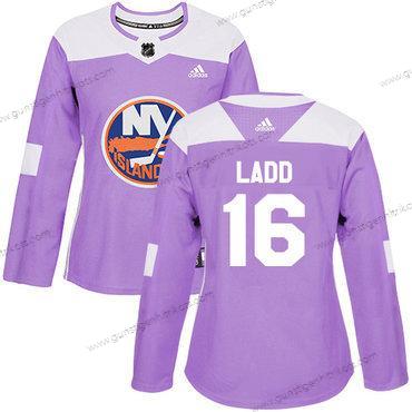 Adidas Frauen New York Islanders #16 Andrew Ladd Authentisch Bekämpft Krebs Strickerei NHL Trikots – Lila