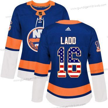 Adidas Frauen New York Islanders #16 Andrew Ladd Royal Heimtrikots Authentisch USA Flag Strickerei NHL Trikots – Blau