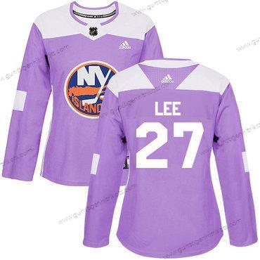 Adidas Frauen New York Islanders #27 Anders Lee Authentisch Bekämpft Krebs Strickerei NHL Trikots – Lila