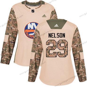 Adidas Frauen New York Islanders #29 Brock Nelson Authentisch 2017 Veterans Day Strickerei NHL Trikots – Tarnfarbe