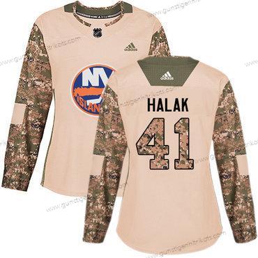 Adidas Frauen New York Islanders #41 Jaroslav Halak Authentisch 2017 Veterans Day Strickerei NHL Trikots – Tarnfarbe