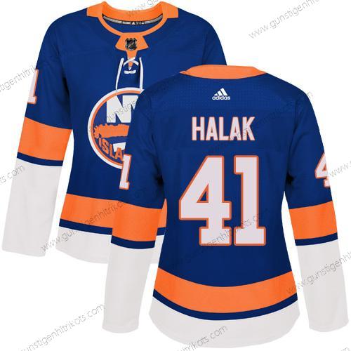 Adidas Frauen New York Islanders #41 Jaroslav Halak Royal Heimtrikots Authentisch Strickerei NHL Trikots – Blau