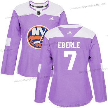 Adidas Frauen New York Islanders #7 Jordan Eberle Authentisch Bekämpft Krebs Strickerei NHL Trikots – Lila