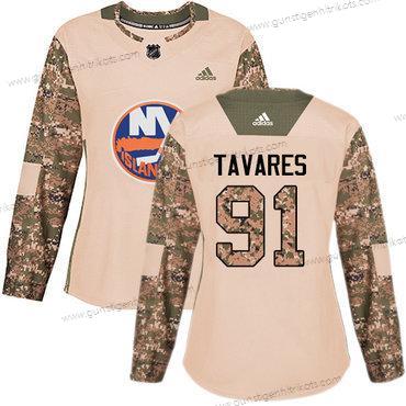 Adidas Frauen New York Islanders #91 John Tavares Authentisch 2017 Veterans Day Strickerei NHL Trikots – Tarnfarbe