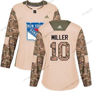 Adidas Frauen New York Rangers #10 J.T. Miller Authentisch 2017 Veterans Day Strickerei NHL Trikots – Tarnfarbe