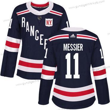 Adidas Frauen New York Rangers #11 Mark Messier Authentisch 2018 Winter Klassisch Strickerei NHL Trikots – Marineblau Blau