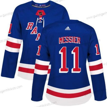 Adidas Frauen New York Rangers #11 Mark Messier Royal Heimtrikots Authentisch Strickerei NHL Trikots – Blau