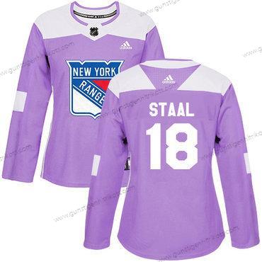 Adidas Frauen New York Rangers #18 Marc Staal Authentisch Bekämpft Krebs Strickerei NHL Trikots – Lila