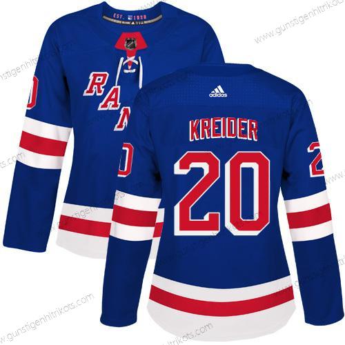 Adidas Frauen New York Rangers #20 Chris Kreider Royal Heimtrikots Authentisch Strickerei NHL Trikots – Blau