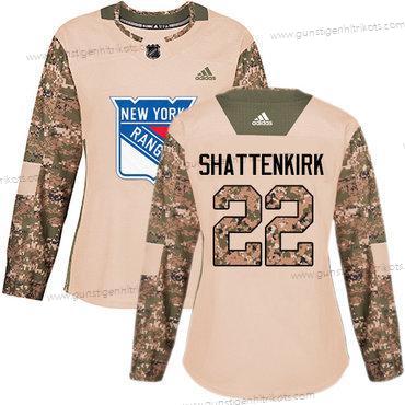 Adidas Frauen New York Rangers #22 Kevin Shattenkirk Authentisch 2017 Veterans Day Strickerei NHL Trikots – Tarnfarbe