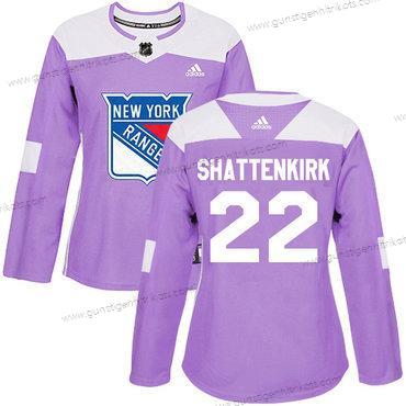 Adidas Frauen New York Rangers #22 Kevin Shattenkirk Authentisch Bekämpft Krebs Strickerei NHL Trikots – Lila