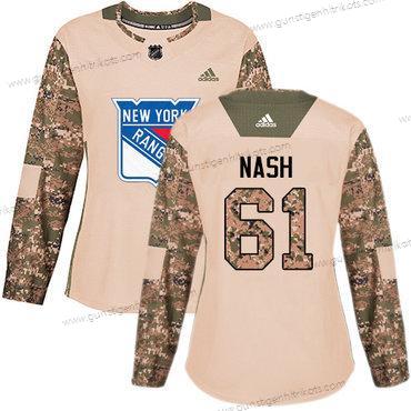 Adidas Frauen New York Rangers #61 Rick Nash Authentisch 2017 Veterans Day Strickerei NHL Trikots – Tarnfarbe