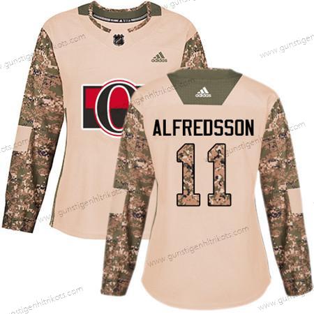 Adidas Frauen Ottawa Senators #11 Daniel Alfredsson Authentisch 2017 Veterans Day Strickerei NHL Trikots – Tarnfarbe