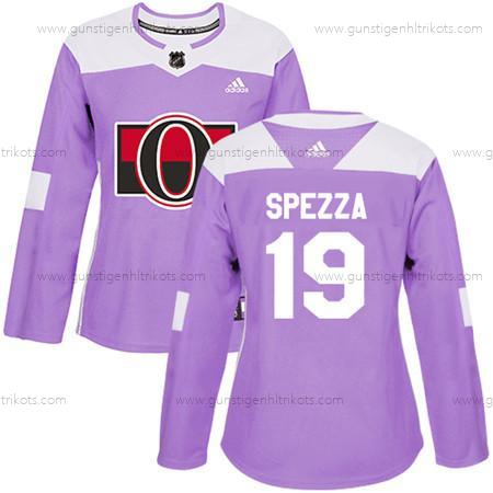 Adidas Frauen Ottawa Senators #19 Jason Spezza Authentisch Bekämpft Krebs Strickerei NHL Trikots – Lila