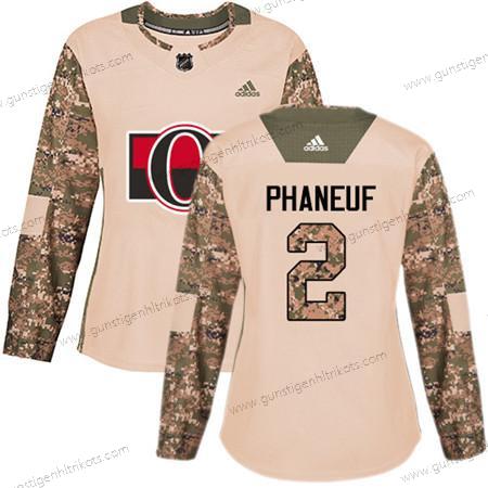 Adidas Frauen Ottawa Senators #2 Dion Phaneuf Authentisch 2017 Veterans Day Strickerei NHL Trikots – Tarnfarbe